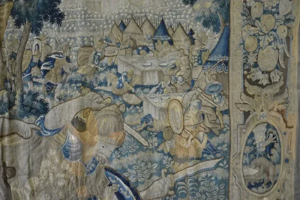 Prise d’une ville – Tapisserie d’Aubusson 17ème siècle | Galerie DOR