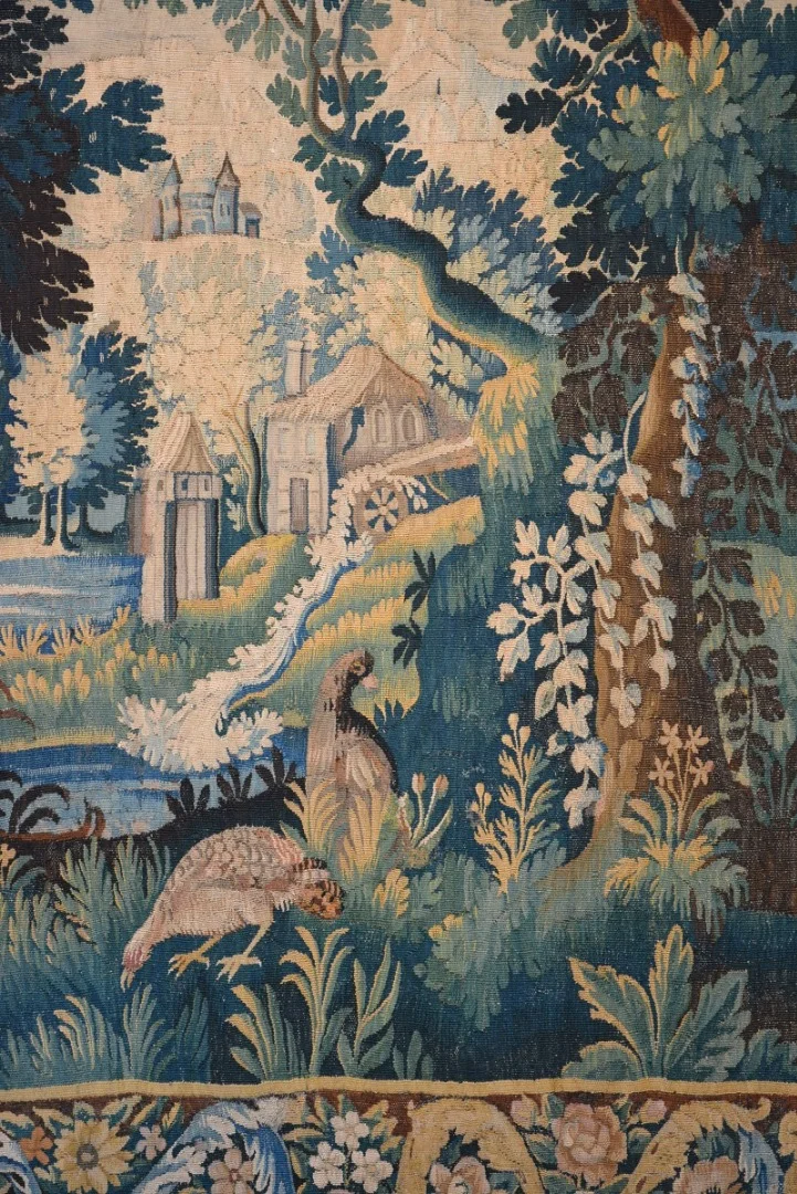 Tapisserie d'Aubusson sujet  Verdure au moulin laine et soie