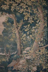 Verdure aux oiseaux , fine tapisserie en laine et soies