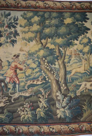 Aubusson Tapisseries Galerie Dor présente une chasse manufacture Royale