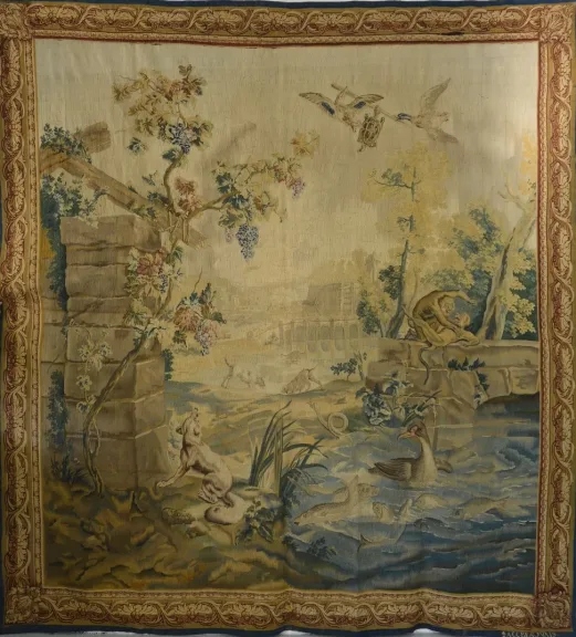 Aubusson, La Galerie DOR propose une tapisserie 18eme par la manufacture Royale de Beauvais