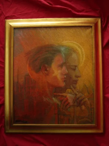 N°C023/4  tableau XX, signe George Rogy ,L'orient et l'occident,1949