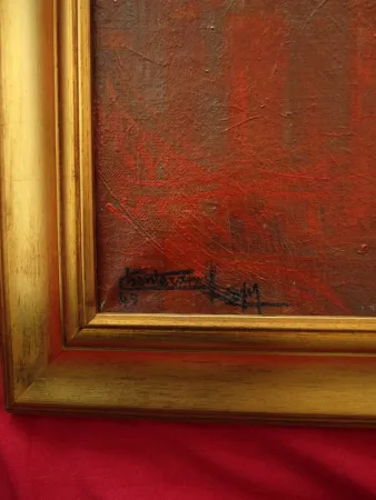 CANVAS SIGNED GEORGE ROGY 1949上のオイル