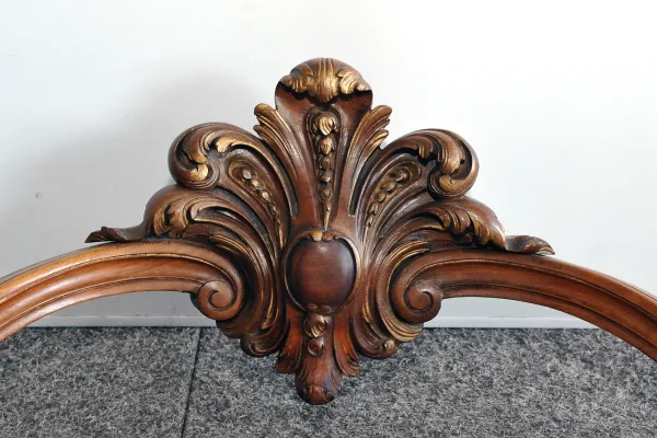 Console dapplique en noyer  , recouvert marbre rouge griotte