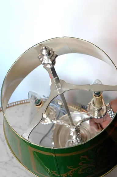 SILBERPLATTIERTE BOUILLOTTE-LAMPE