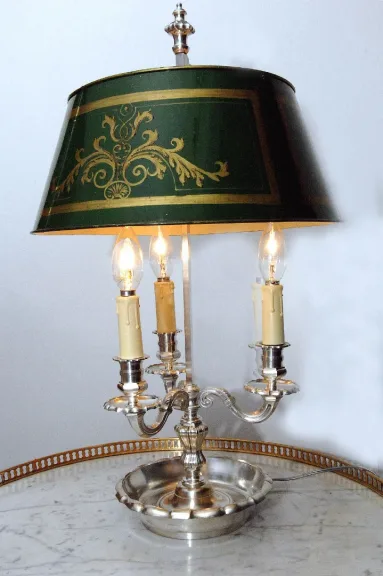 SILBERPLATTIERTE BOUILLOTTE-LAMPE