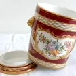 Cache pot et sa coupelle en porcelaine de Paris