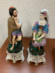 Paire d’encriers en  porcelaine Vieux Paris