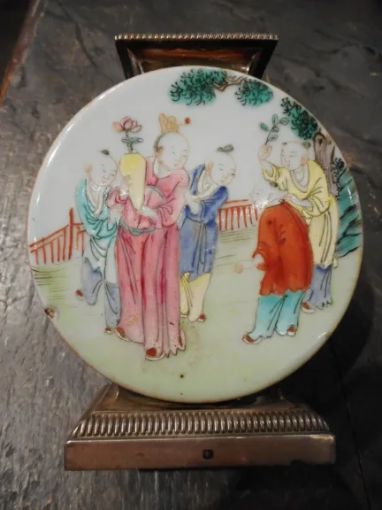 Vase en Argent et porcelaine de Chine