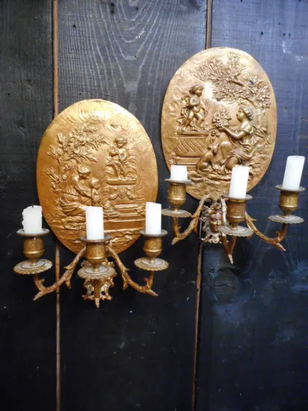 PAIR OF FRENCH WALL LIGHTS