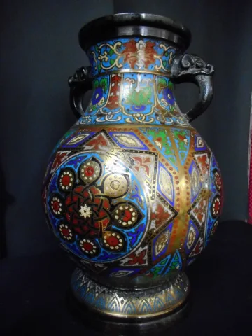 Vase en bronze cloisonné XIXe