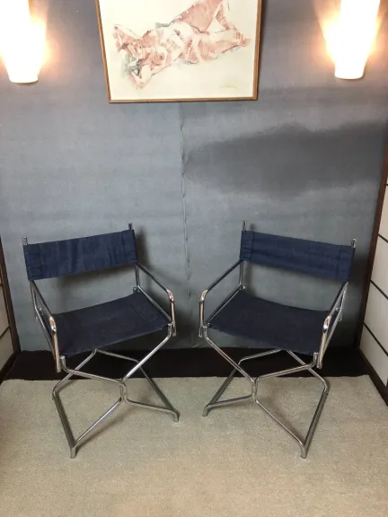 Paire fauteuils chromé