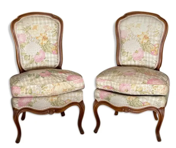 Pair of low armchairs
