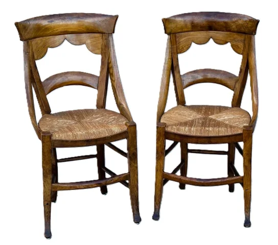 Par de sillas con asiento de paja
