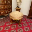 Pouf En Bois Dore d'Epoque Louis Philippe Epoque XIXeme