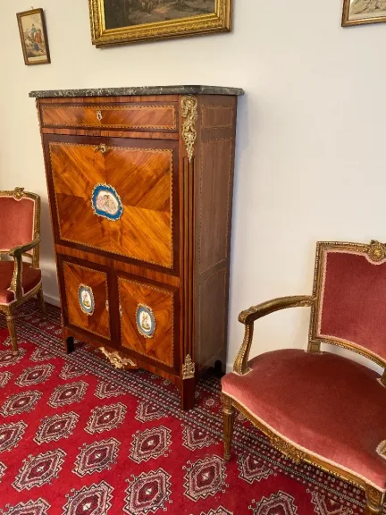 Secretaire d'Epoque Louis XVI En Marqueterie Vers 1780