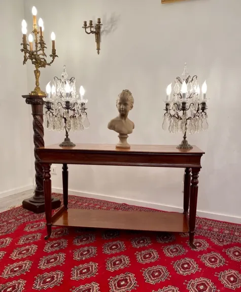Console En Acajou d'Epoque Restauration Epoque Milieu Du XIXeme