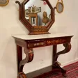 Console Formant Coiffeuse Marqueterie Epoque Charles X