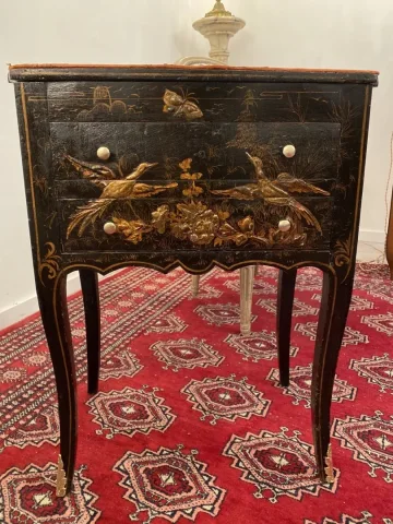 Rare Table Chiffonnière En Laque Epoque Louis XV Vers 1730