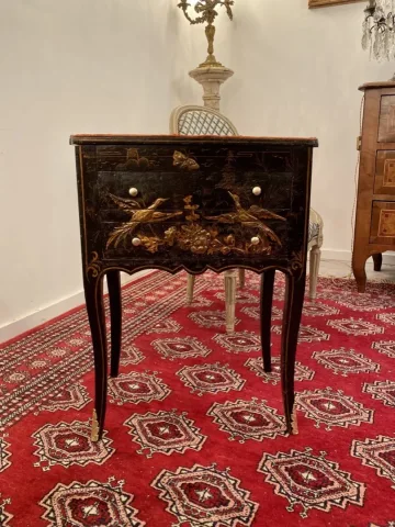Rare Table Chiffonnière En Laque Epoque Louis XV Vers 1730