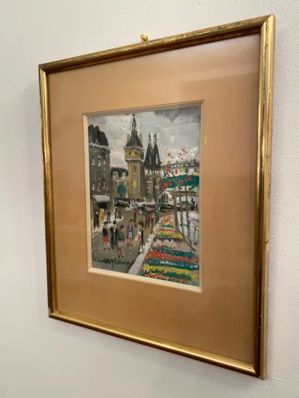 Lucien Genin (1894 - 1953), Paris Gouache Sur Papier Signée