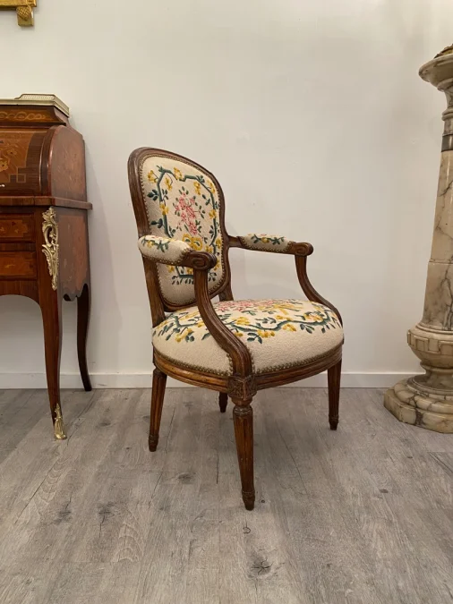 Nadal Laine, Fauteuil Cabriolet d'Epoque Louis XV Vers 1750