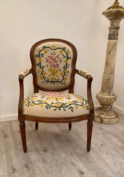 Nadal Laine, Fauteuil Cabriolet d'Epoque Louis XV Vers 1750