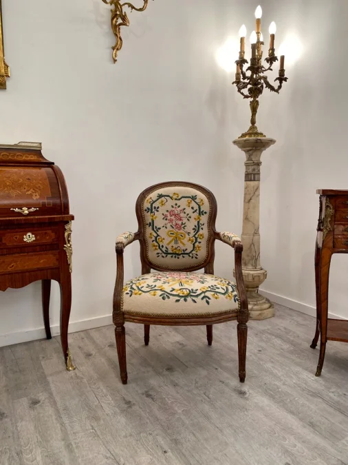Nadal Laine, Fauteuil Cabriolet d'Epoque Louis XV Vers 1750