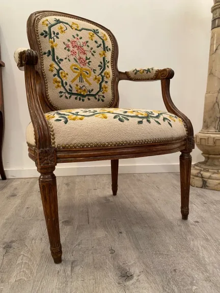 Nadal Laine, Fauteuil Cabriolet d'Epoque Louis XV Vers 1750