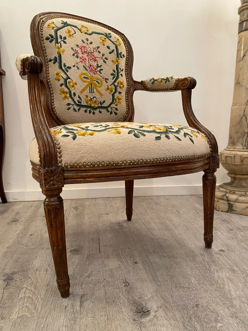 Nadal Laine, Fauteuil Cabriolet d'Epoque Louis XV Vers 1750