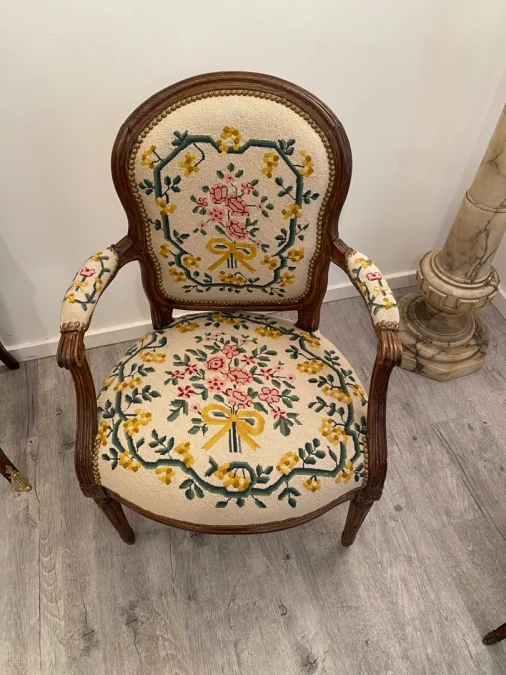 Nadal Laine, Fauteuil Cabriolet d'Epoque Louis XV Vers 1750