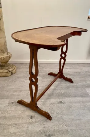 Leleu, Table Rognon En Acajou Estampillée XIXeme