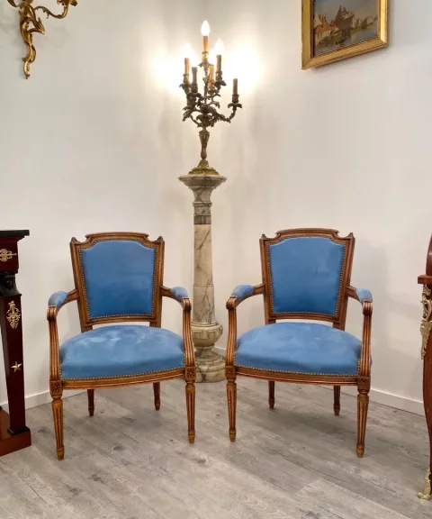 Paire De Fauteuils Cabriolet De Style Louis XVI Epoque XIXeme