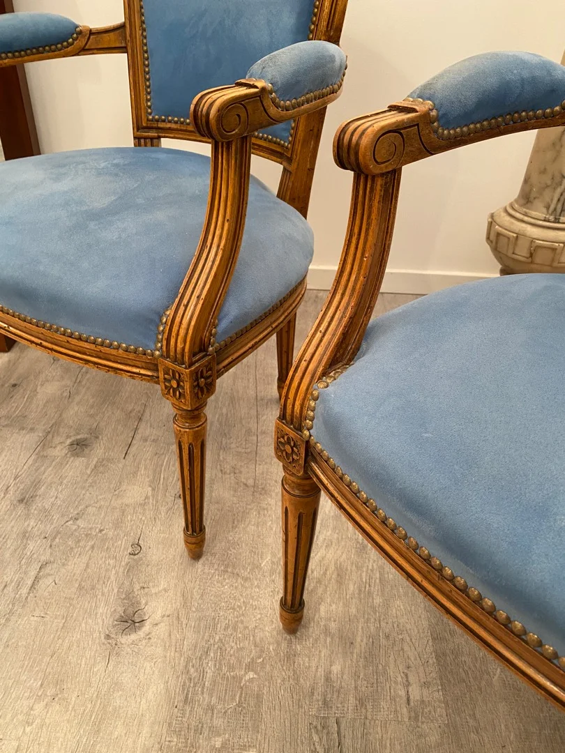 Paire De Fauteuils Cabriolet De Style Louis XVI Epoque XIXeme