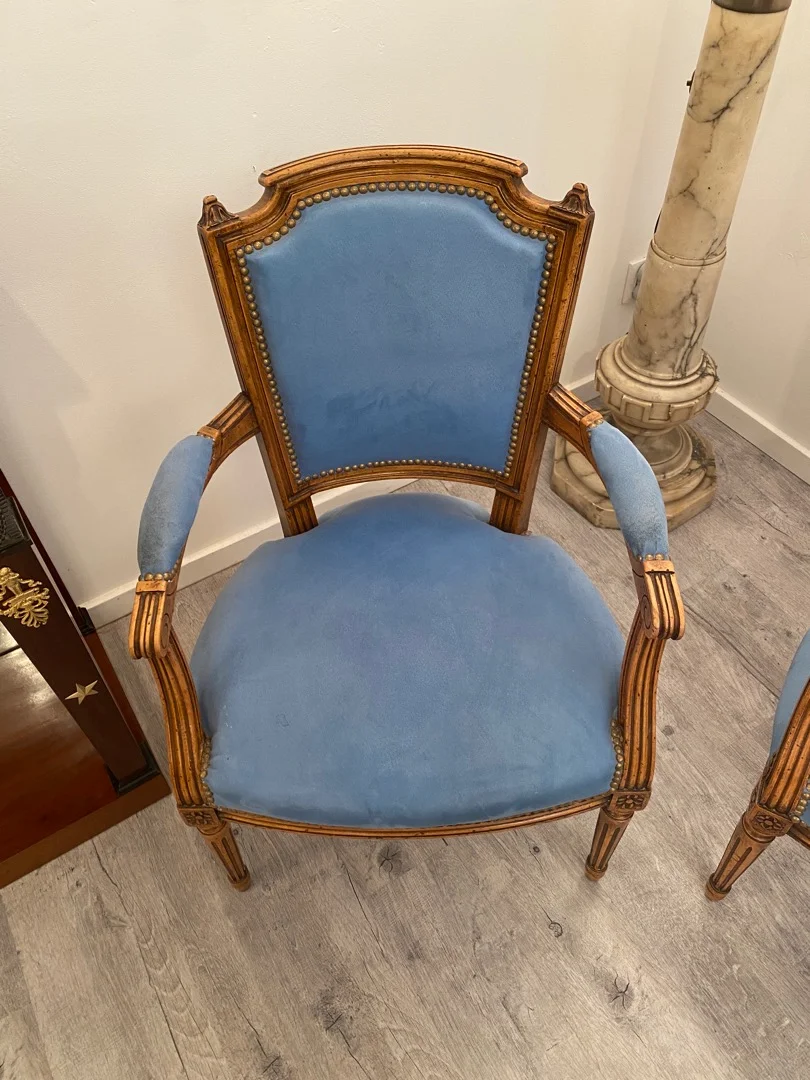Paire De Fauteuils Cabriolet De Style Louis XVI Epoque XIXeme