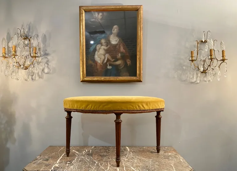 Rare Tabouret Forme Rognon d'Epoque Louis XVI Vers 1780