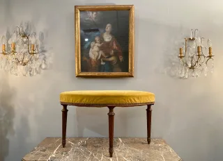 Rare Tabouret Forme Rognon d'Epoque Louis XVI Vers 1780