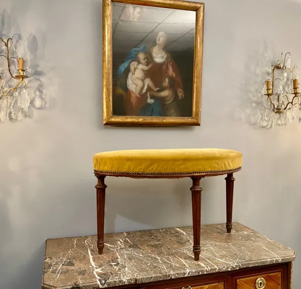 Rare Tabouret Forme Rognon d'Epoque Louis XVI Vers 1780