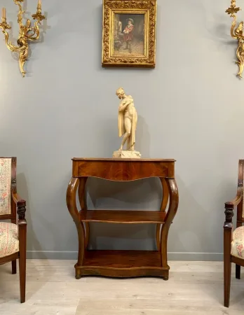 Console d'Epoque Restauration En Noyer Epoque XIXème Vers 1850