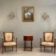Table Chiffonniere De Forme Tambour En Acajou De Style Louis XVI