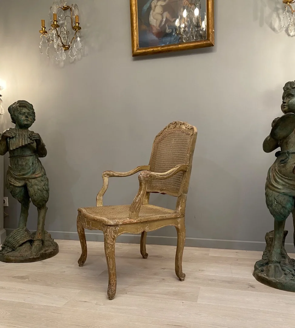 Charles Francois Normand, Large Fauteuil d'Epoque Régence Estampillé XVIIIème