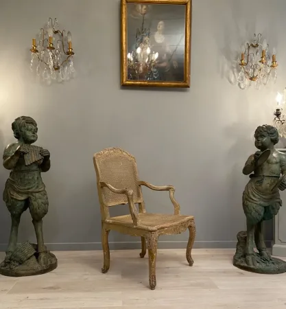 Charles Francois Normand, Large Fauteuil d'Epoque Régence Estampillé XVIIIème