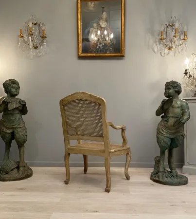 Charles Francois Normand, Large Fauteuil d'Epoque Régence Estampillé XVIIIème