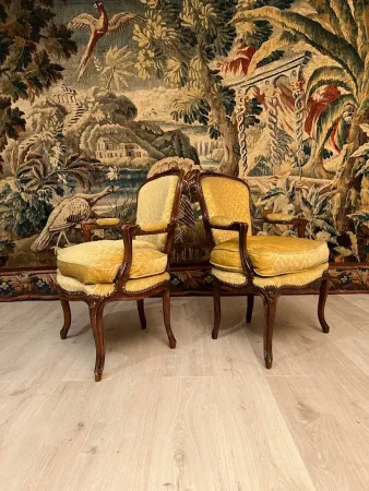 Suite De 2 Fauteuils De Style Louis XV Epoque XIXeme