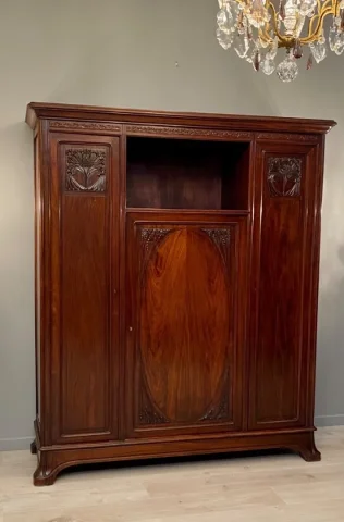 Ecole De Nancy, Majorelle, Armoire Bibliotheque Palissandre Epoque Art Nouveau