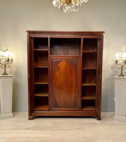 Ecole De Nancy, Majorelle, Armoire Bibliotheque Palissandre Epoque Art Nouveau