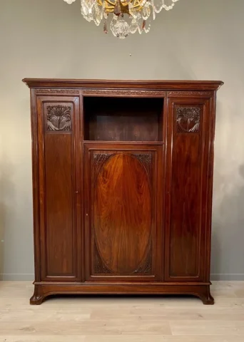 Ecole De Nancy, Majorelle, Armoire Bibliotheque Palissandre Epoque Art Nouveau