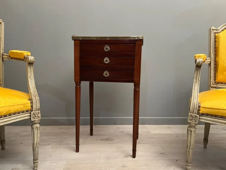 Table Chiffonniere En Acajou d'Epoque Louis XVI Fin XVIIIème