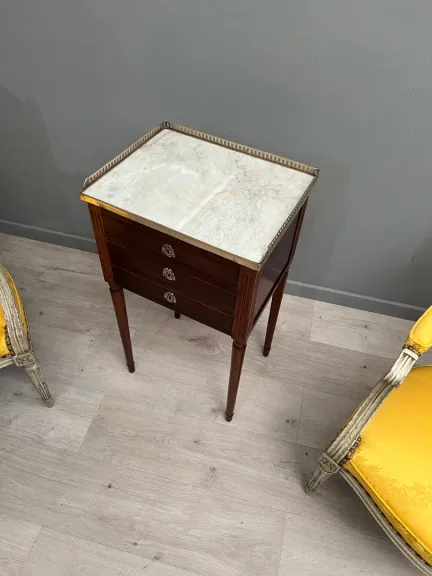 Table Chiffonniere En Acajou d'Epoque Louis XVI Fin XVIIIème