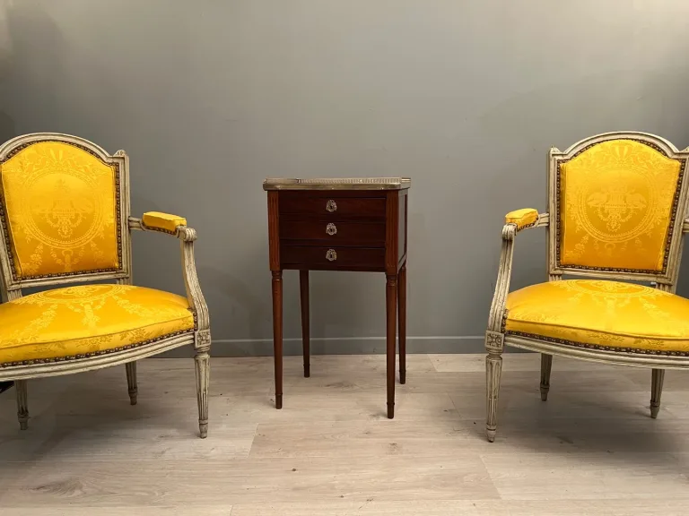 Table Chiffonniere En Acajou d'Epoque Louis XVI Fin XVIIIème